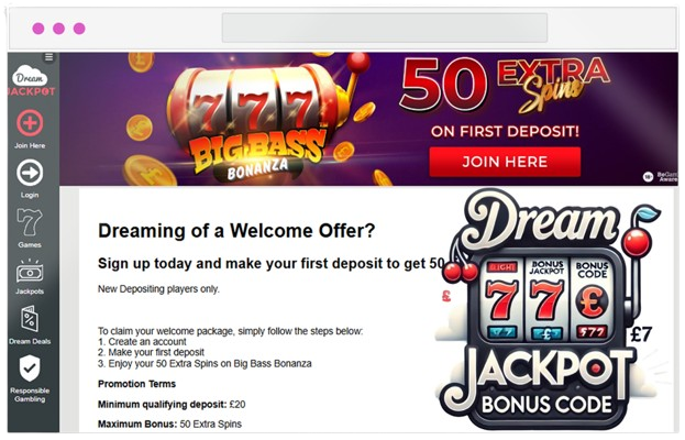 bonus codes at dream jackpot casino